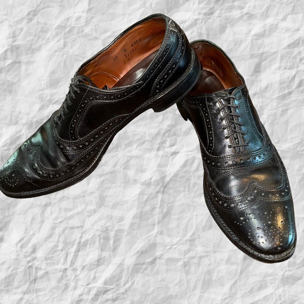 Allen‎ Edmonds MCALLISTER Wingtip Lace Up Oxfords Black 6205 Mens Size 10A